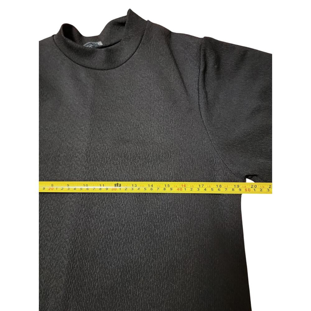 Zara Trafaluc Black Mock Neck Embroidered Sleeves Pullover Sweater - Picture 3 of 8